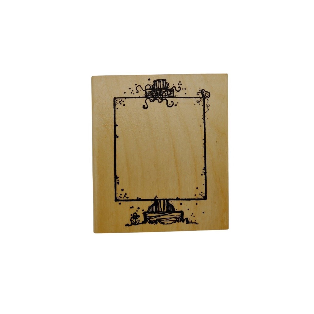 Vintage 1993 Hooks Lines Inkers Rubber Stamp Easel Frame Dianne J Hook 008